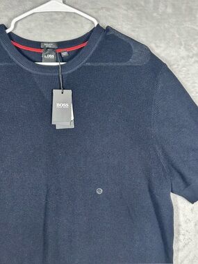 Hugo Boss Waffle-Knit Solid Color Short Sleeve Men's T-Shirt XXL Stretch NWT